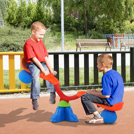 Homcom Kids PP 360 Rotation Spinning Seesaw Orange/Blue