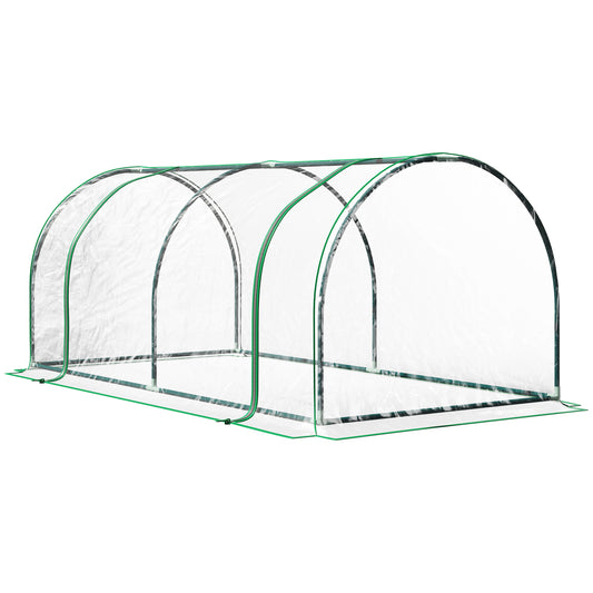 Outsunny Tunnel Greenhouse Green Grow House Steel Frame Garden Outdoor 200 x 100 x 80cm