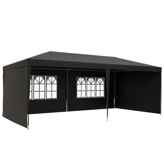 Outsunny 6 x 3m Half-Open Garden Gazebo