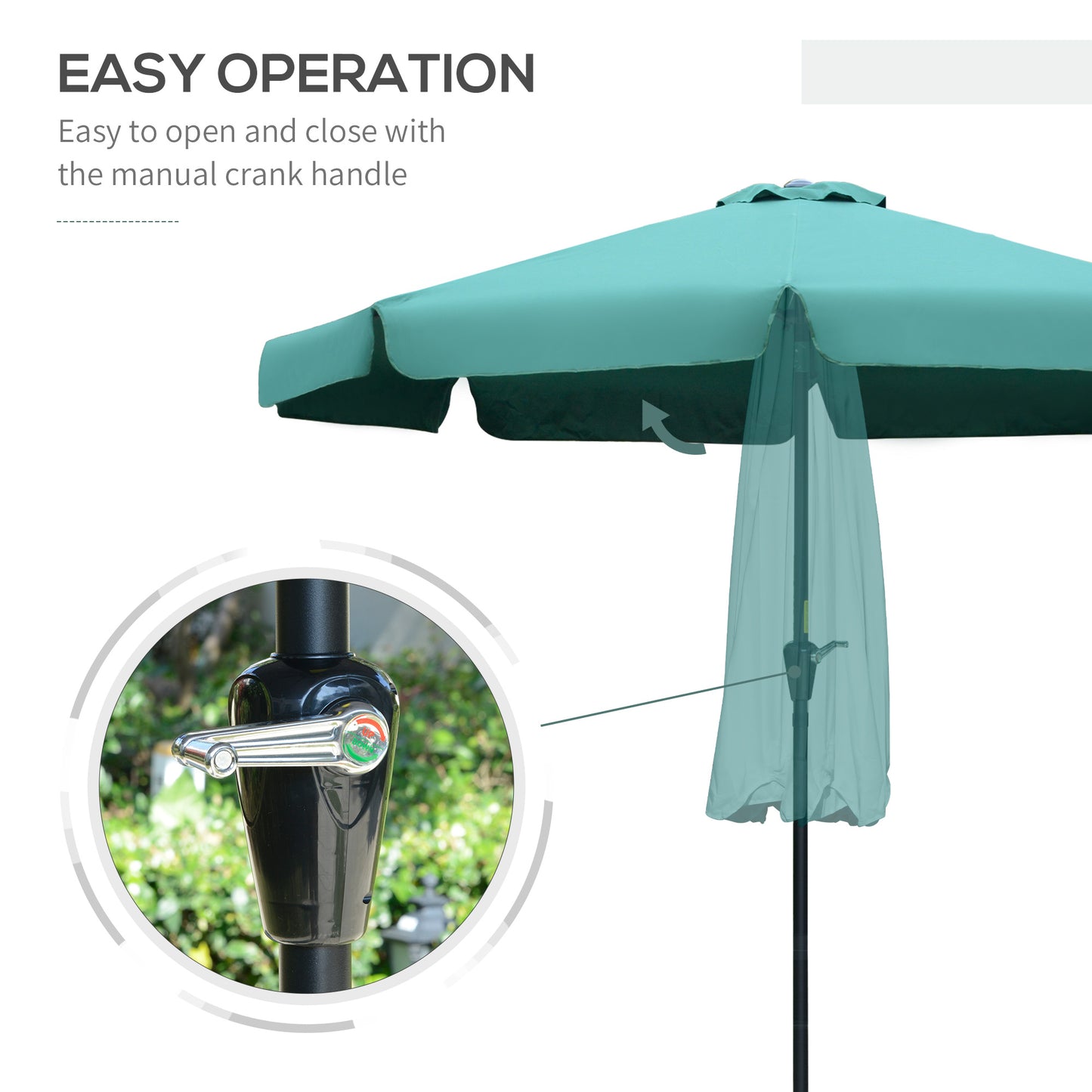 Outsunny 2.66m Patio Umbrella Garden Parasol Outdoor Sun Shade Table Umbrella with Ruffles