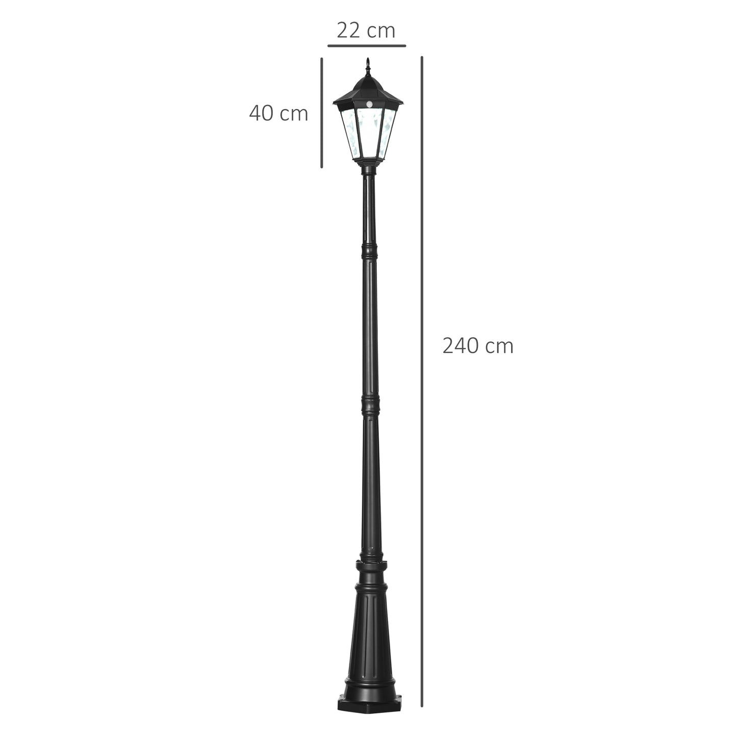 Outsunny 2.4 m Garden Lamp Post Light