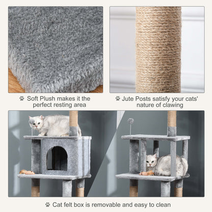 PawHut Cat Tree Tower Climbing Kitten Activity Center with Jute Scratching Post