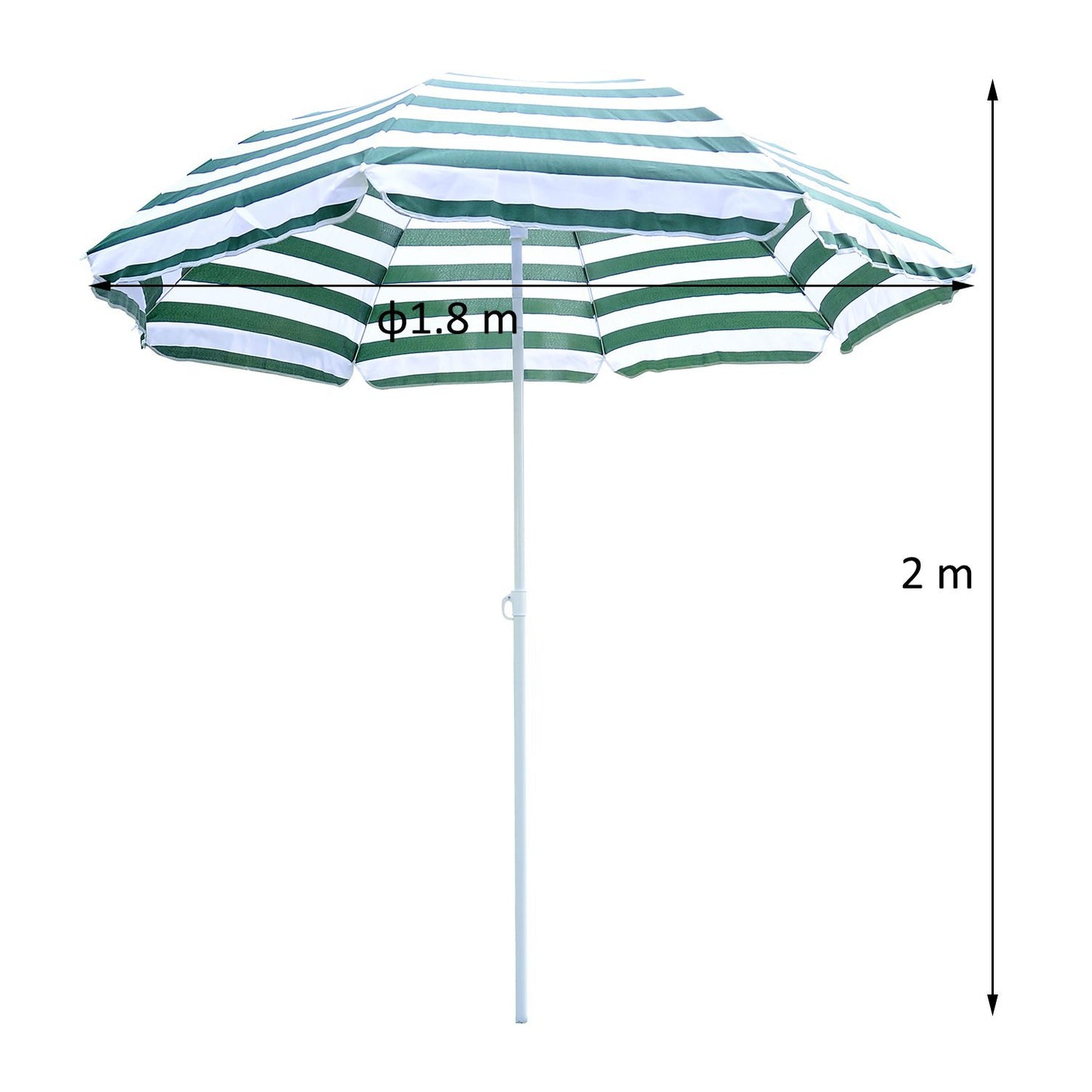 Outsunny 1.8m Beach Parasol Umbrella with Tilt Canopy