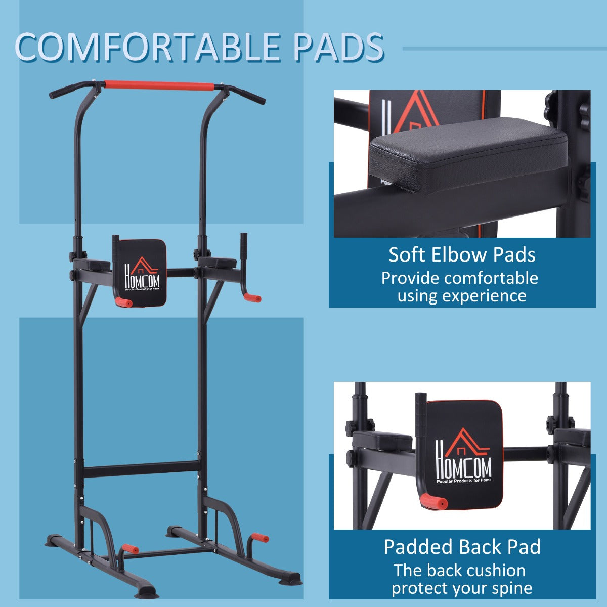 Homcom Pull Up Station Power Tower Station Bar Home Gym Workout