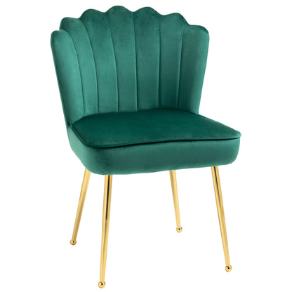 Homcom Velvet-Feel Shell Luxe Accent Chair