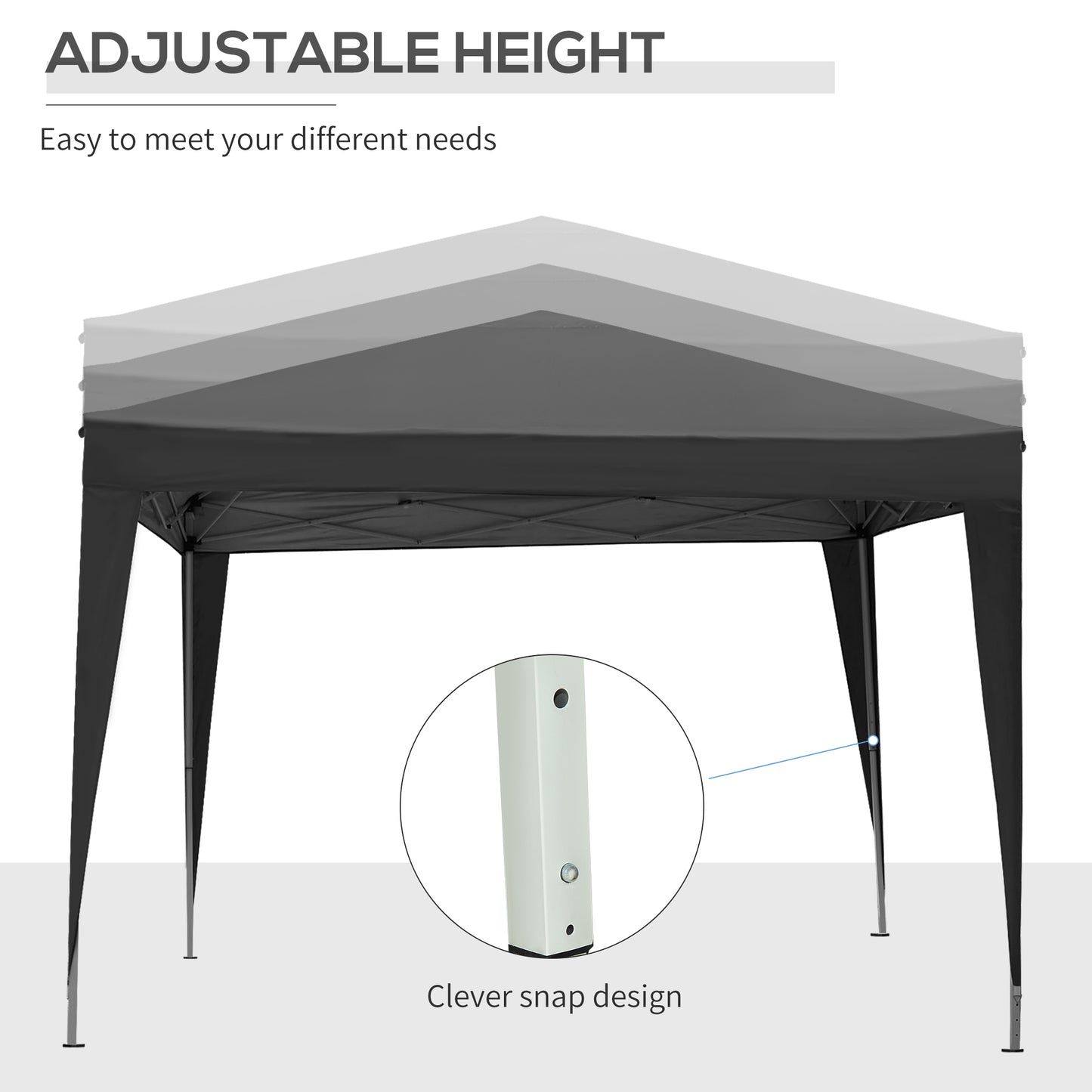 Outsunny 3 x 3 Meters Pop Up Water Resistant Gazebo Wedding Camping Party Tent Canopy Marquee with Carry Bag and 2 Windows