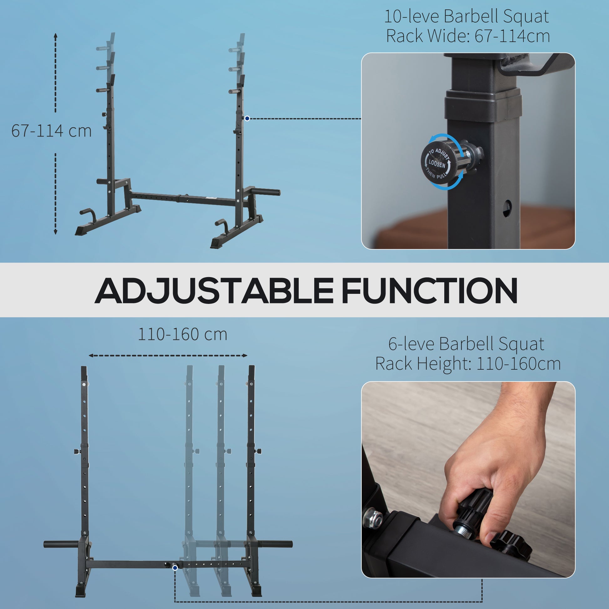 Homcom Multi-Function Barbell Squat Rack Stand