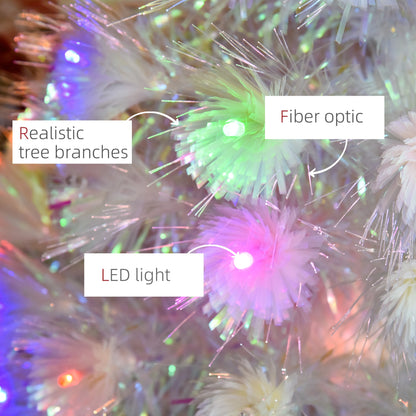 Homcom 3FT Prelit Artificial Christmas Tree with Fibre Optic LED Lights Holiday Home Xmas Decoration