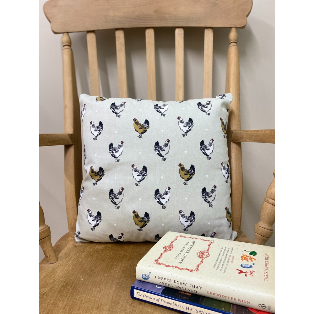 Scatter Cushion With A Chicken Print Design