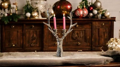 Stag 2 Piece Dinner Candle Holder 50cm