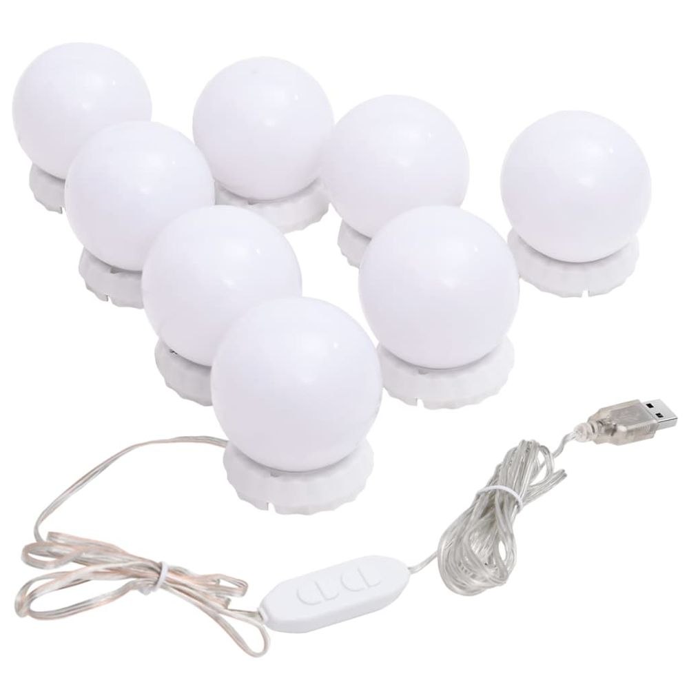 Mirror Light with 8 LED Light Bulbs Warm White and Cold White