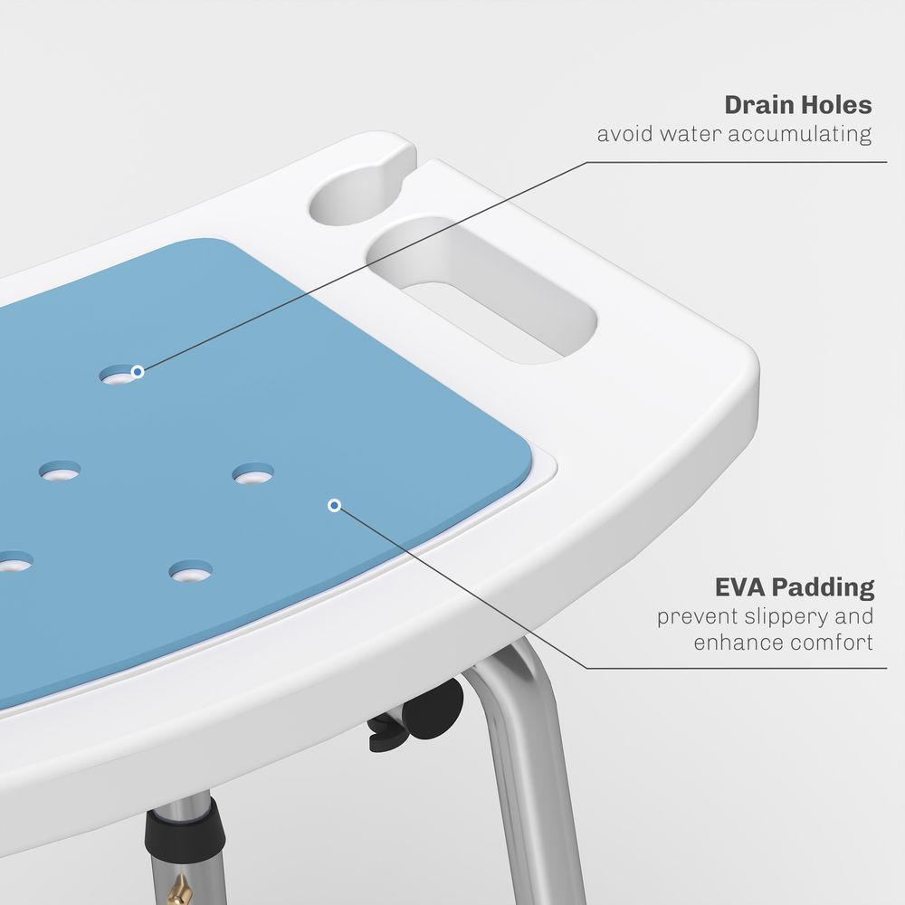 HOMCOM Shower Stool for Elderly Disabled Adjustable Shower Stool