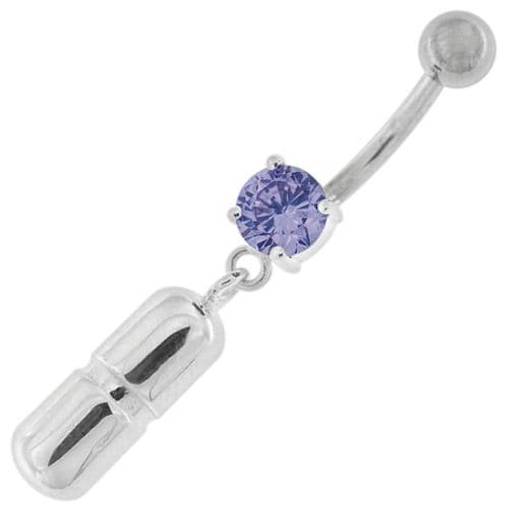 Dangling Capsule Navel Belly Button Ring