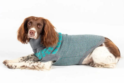 The Bailey Fair Isle - Teal on Grey