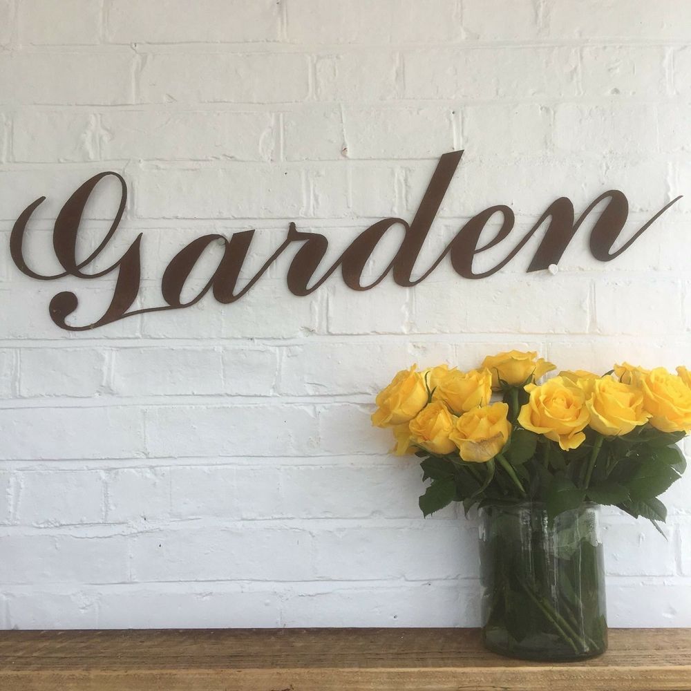 RUSTY RUSTIC METAL GARDEN SIGN DECORATION