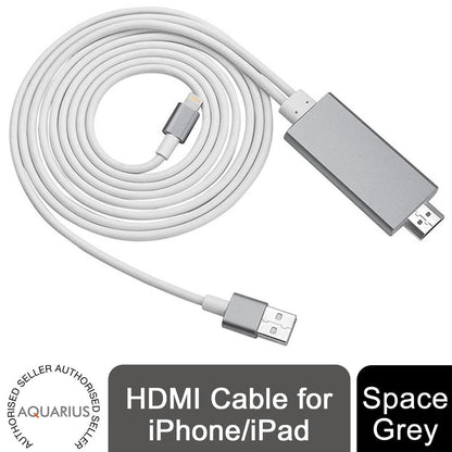 Aquarius HDMI Cable for Smartphone & Tablet Space Grey