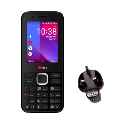 TTfone TT240 Simple Easy to use Mobile Phone with Mains Charger and Vodafone Pay As You Go Sim Card