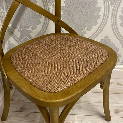 NATURAL FRENCH CROSS BACK CHAIR