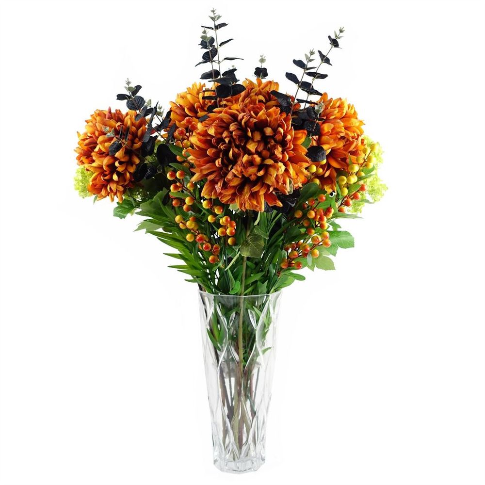 Pack of 6 x 75cm Extra Large Reflex Chrysanthemum - Orange