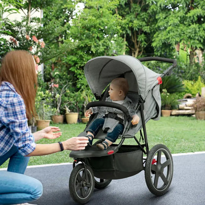 Lightwieght Pushchair w/ Reclining Backrest From Birth to 3 Years - Grey