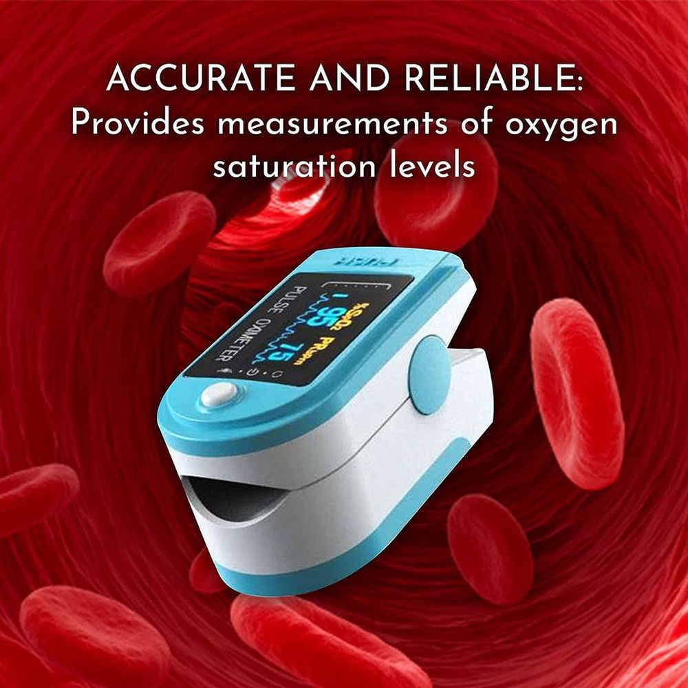 Aquarius Blue Finger Pulse Oximeter Version 2 - Oxygen Saturation Monitor