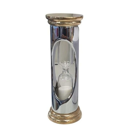 Miniature Clock Two Tone Mini Sand Timer Solid Brass IMP803S - CLEARANCE NEEDS RE-BATTERY