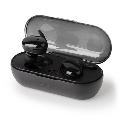 Vybe TWS Sports Earbuds with 3H Playback, Charging Case & LED Indicator - Black