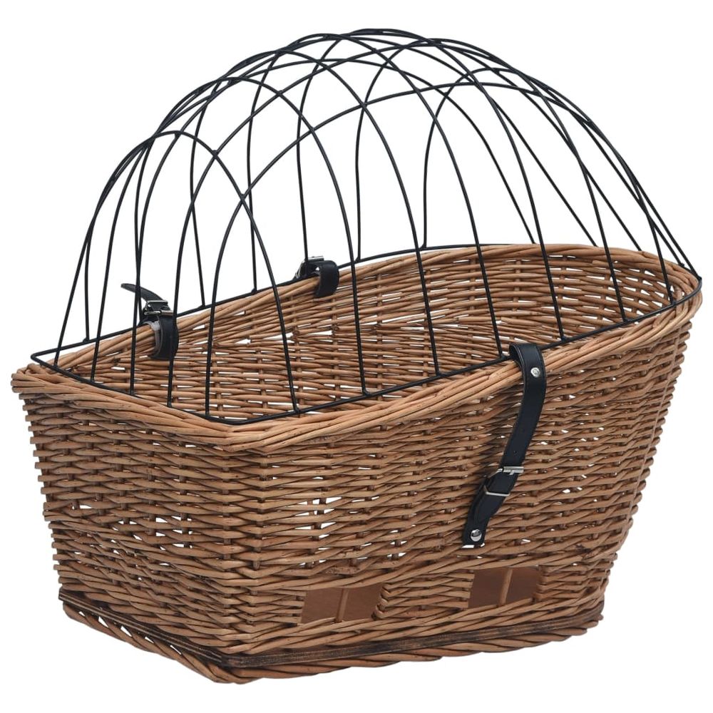 Bike Rear Basket with Cover 55x31x36 cm Natural Willow