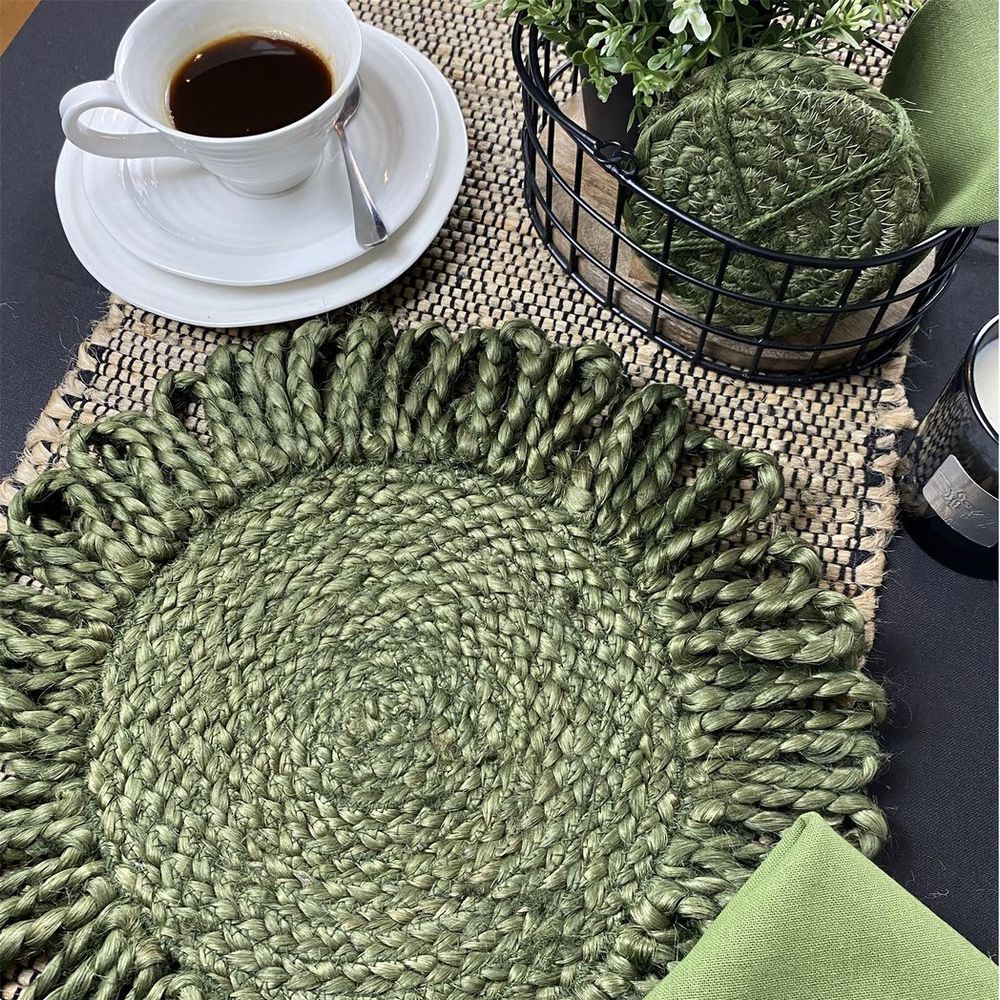 Thames Jute Star 36x36cm Olive Set of 2 Placemats