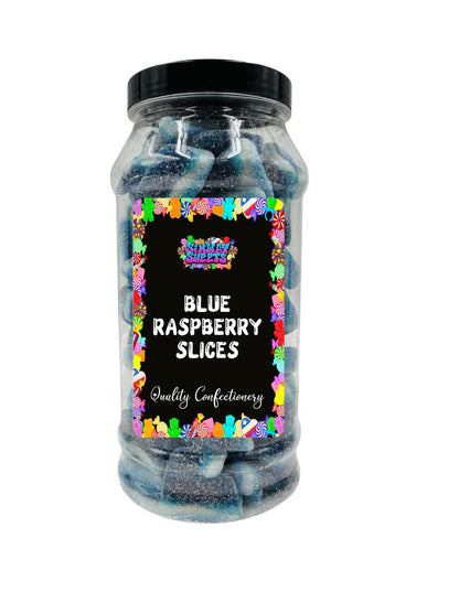 Fizzy Blue Raspberry Slices Fizzies Retro Sweets Gift Jar