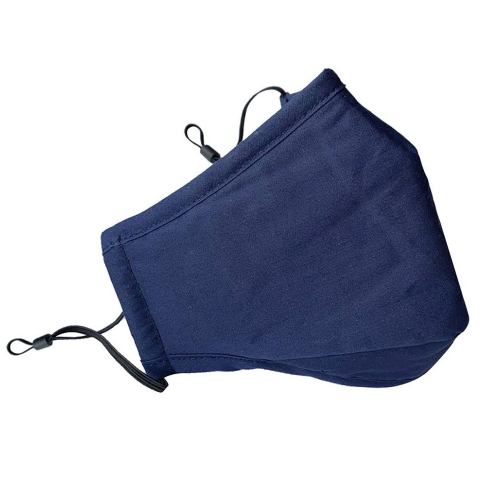 Cotton Mask- Three Layer With Filter Pocket - Adults - Blue