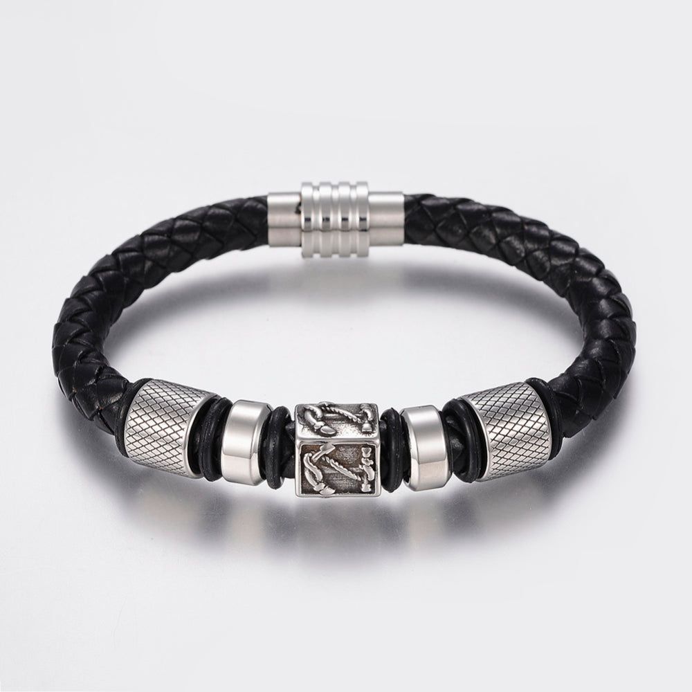 Mens Nautical Leather Bracelet