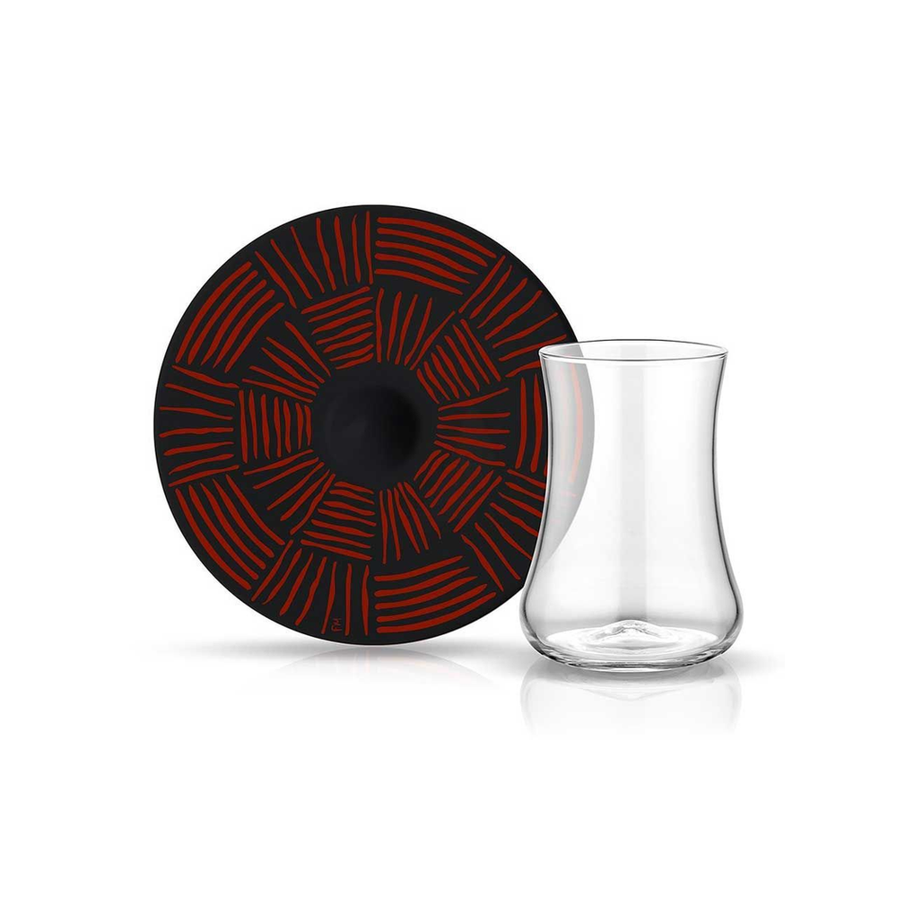 Dervish ZDA Osiris Tea Glass and Saucer - Black