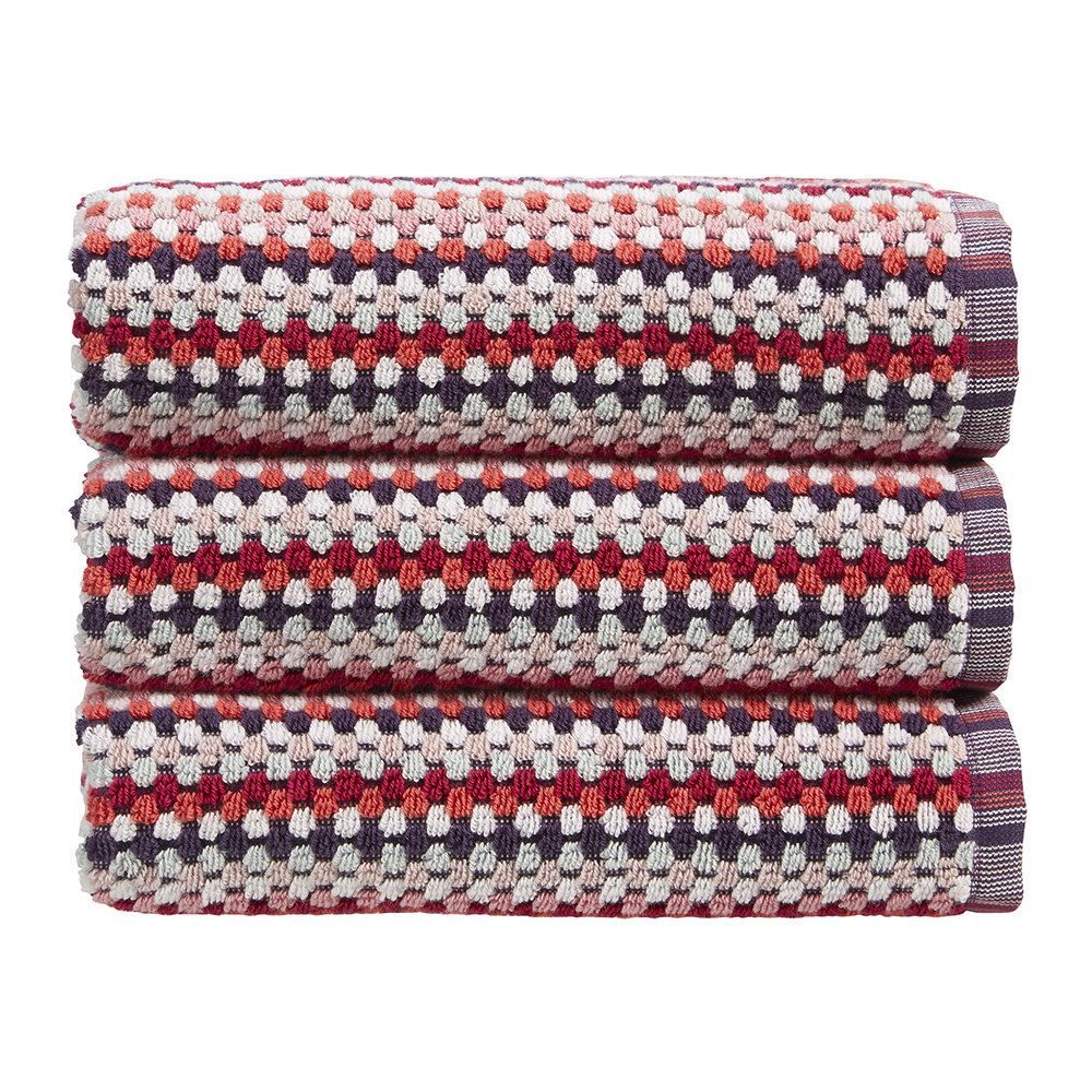 Christy Carnaby Stripe 550gsm Cotton Towels - Berry