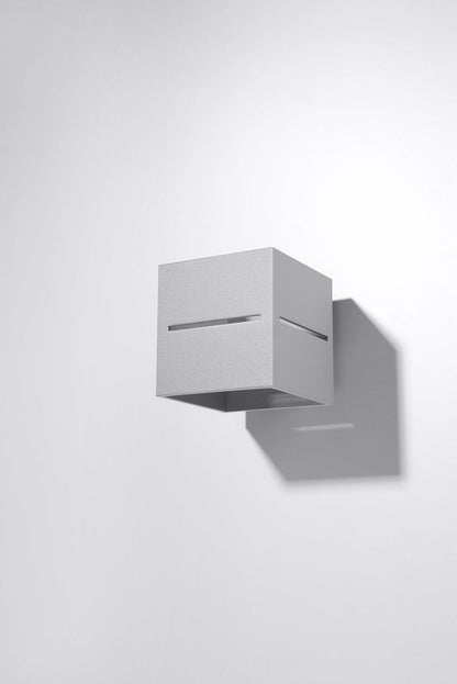 Wall Lamp LOBO Grey Up/Down Square Shape Modern Loft Design G9