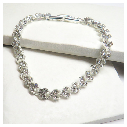 Diamante Heart Tennis Bracelet