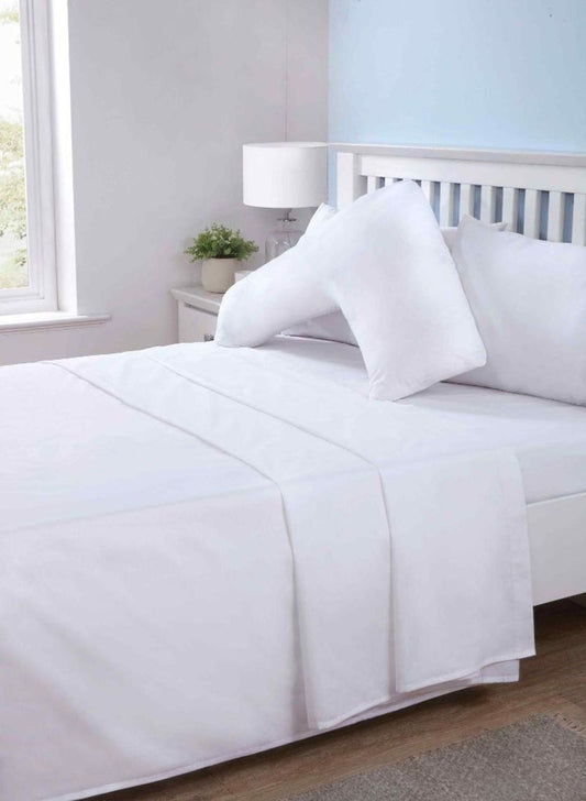 Opus Plain Dyed Fitted Sheets-Super King-White