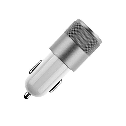 FX Powabud Car Charger 2.1A Twin USB Socket Universal Charger, Silver