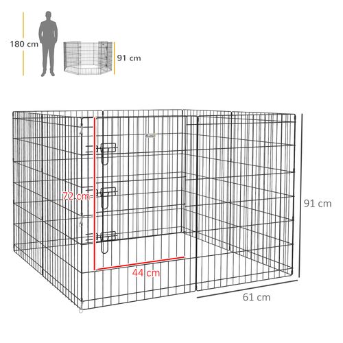 PawHut 8-Panel DIY Dog Pen with Door for Indoor/Outdoor Use, 91cm High