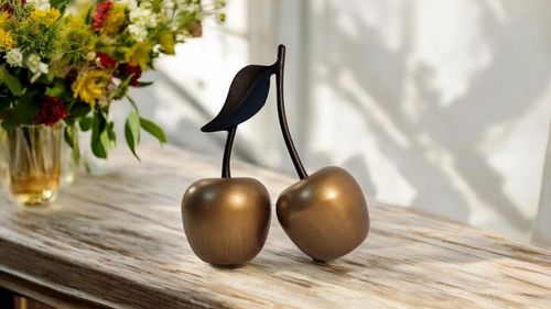 Gold Aluminium Cherry Ornament 22.5cm