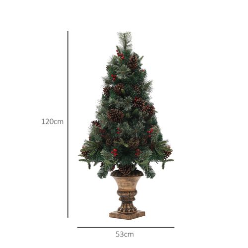 HOMCOM 4ft Artificial Christmas Tree with 60 Warm White LED Lights