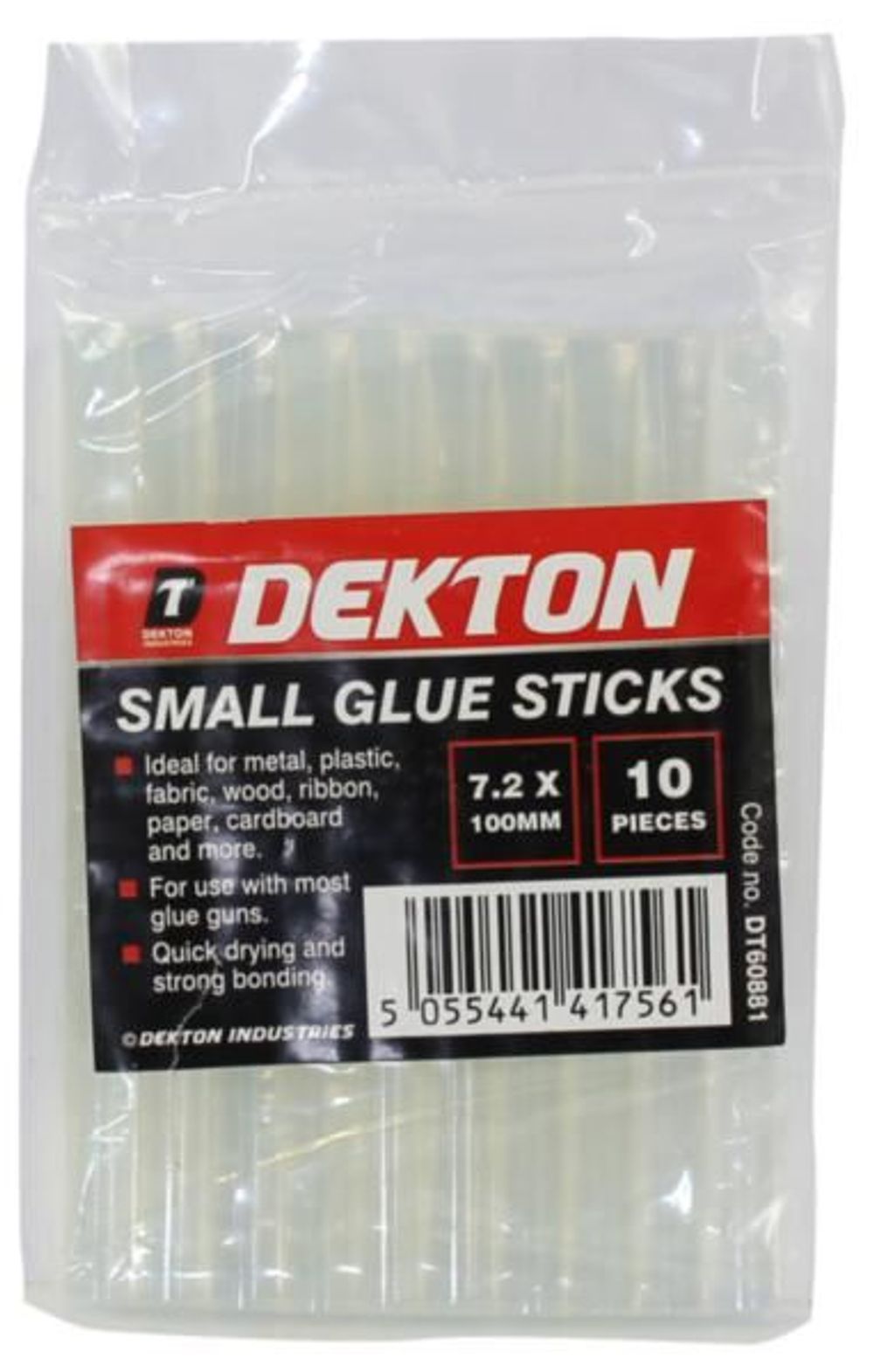 10X 10Pk Dekton Glue Sticks 7.2x 100mm (100 GLUE STICKS)