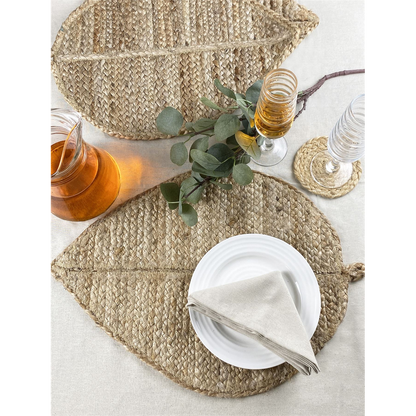 Wye Jute Leaf Shape 50x34cm Natural Placemat