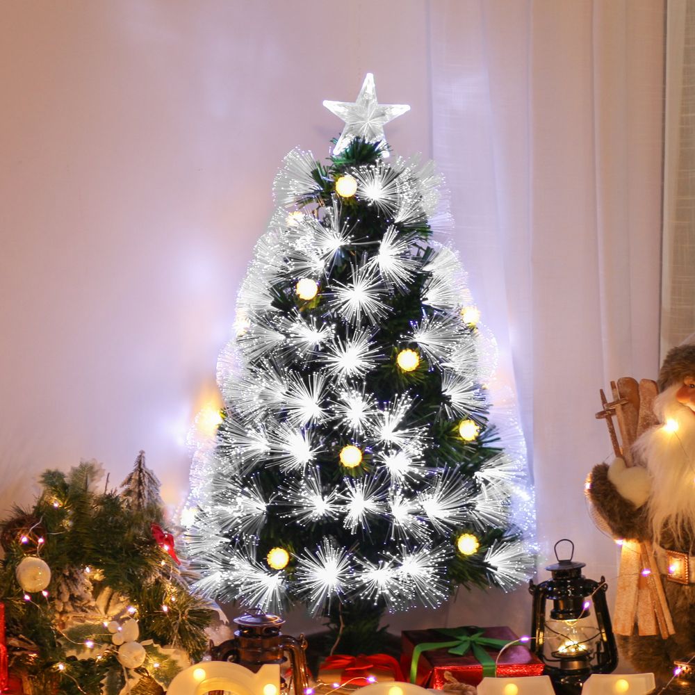 3ft White Light Christmas Tree 90 LEDs Star Topper Tri-Base Pre-Lit Home