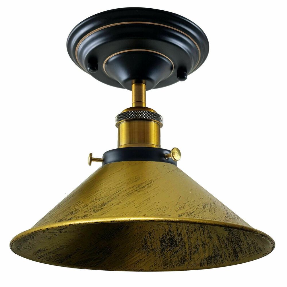 Retro Industrial Ceiling Light Fitting Metal Cone Shape Shade Indoor Lighting