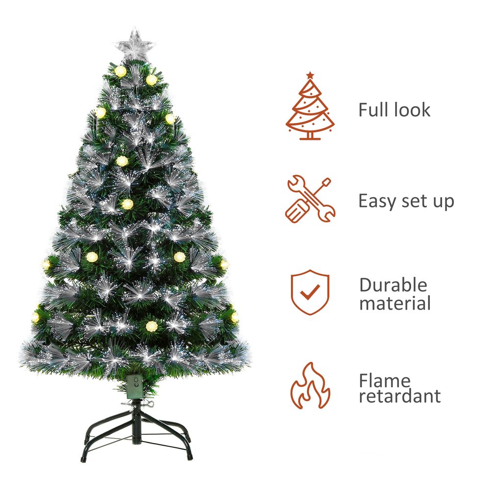 4ft White Light Christmas Tree 90 LEDs Star Topper Tri-Base Pre-Lit Home