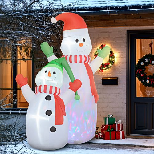 Outsunny 8FT Christmas Inflatable Snowman with Rotating Colorful LED Light