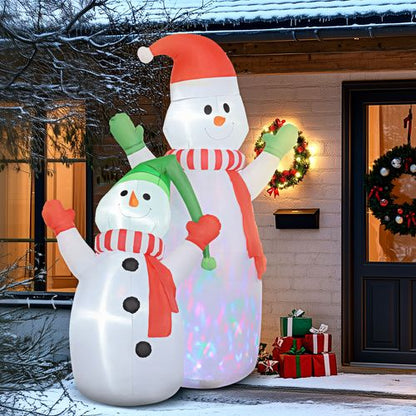 Outsunny 8FT Christmas Inflatable Snowman with Rotating Colorful LED Light