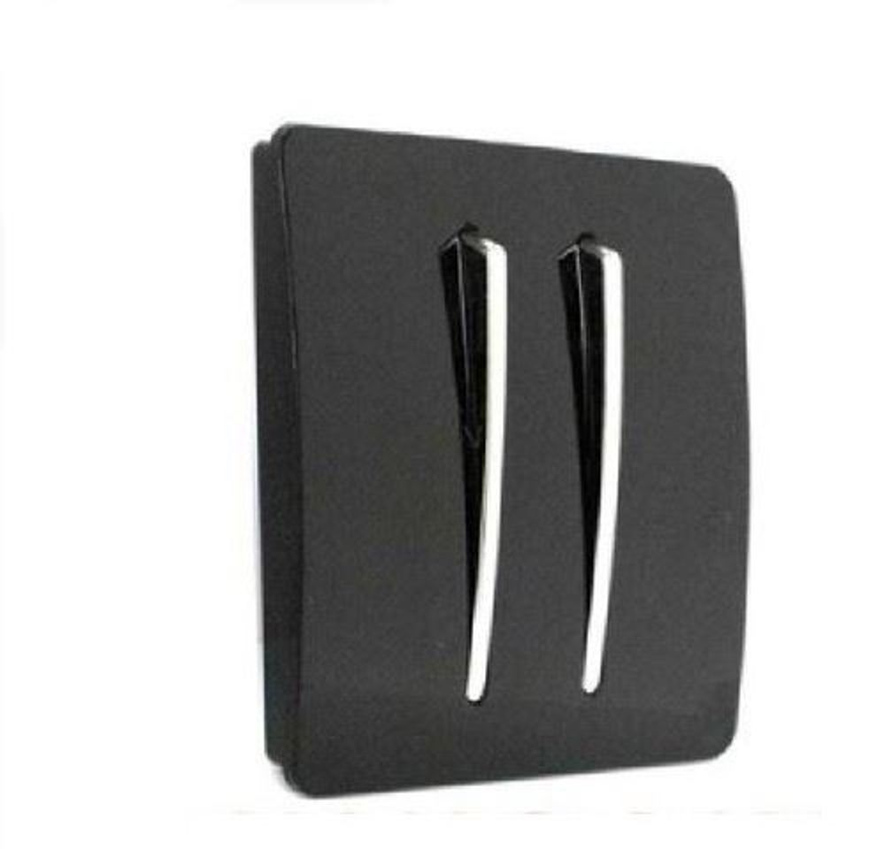 Modern Gloss Black & Chrome Light Switch (1/2/3/4 Gang  - 1/2 Way)