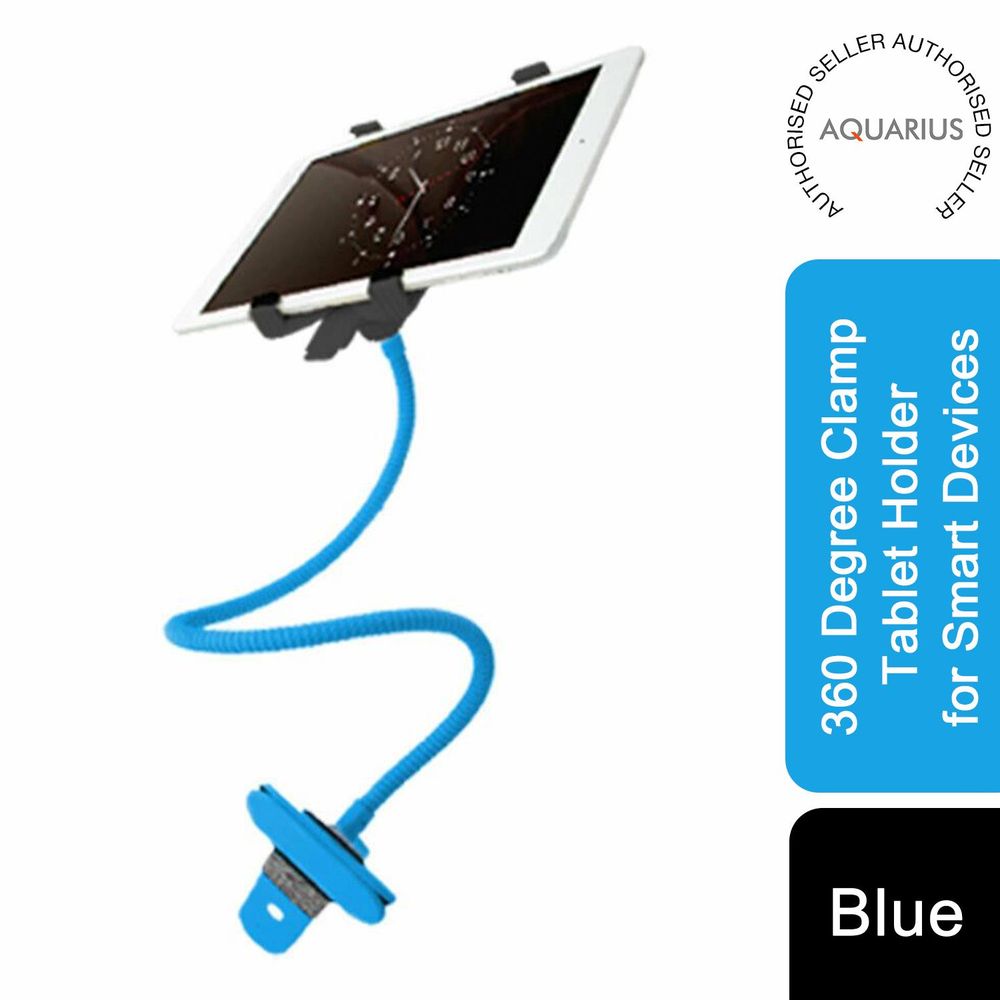 Aquarius 360 Degree Clamp Tablet Holder for Smart Devices - Blue